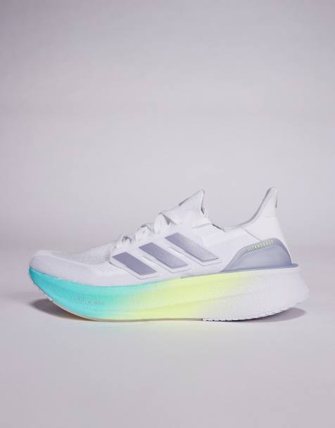 adidas Running Ultraboost 5 trainers in white green and blue - view 2