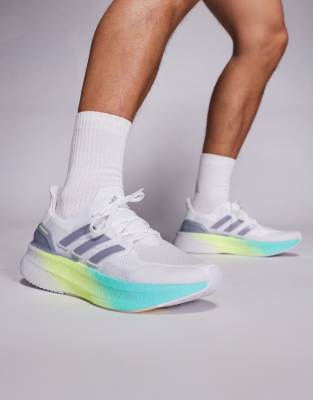 adidas Running - Ultraboost 5 - Baskets - Blanc/vert/bleu