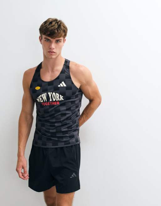 adidas Running vest with New York print in black, 3 of 5