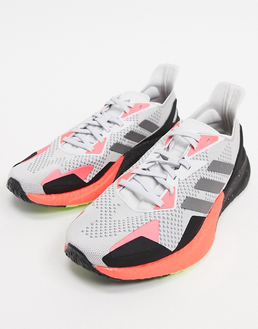 Adidas Running X9000L3 sneakers in gray and orange-Green