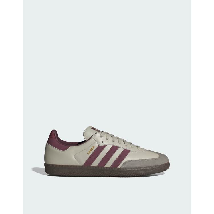 adidas Samba OG Sneaker in Beige und Burgunderrot ASOS