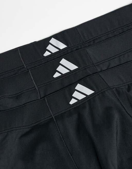 adidas - Set van 3 actieve micro-tech boxershorts in zwart met ton-sur-ton logo, 2 van 3