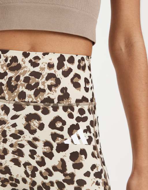 adidas shorts da training in maglia 7 in stampa leopardata, 3 di 5