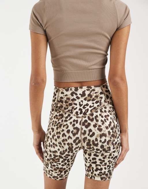 adidas shorts da training in maglia 7 in stampa leopardata, 4 di 5