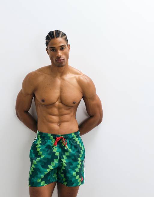 adidas - shorts de baño de entrenamiento con estampado verde, 2 de 5