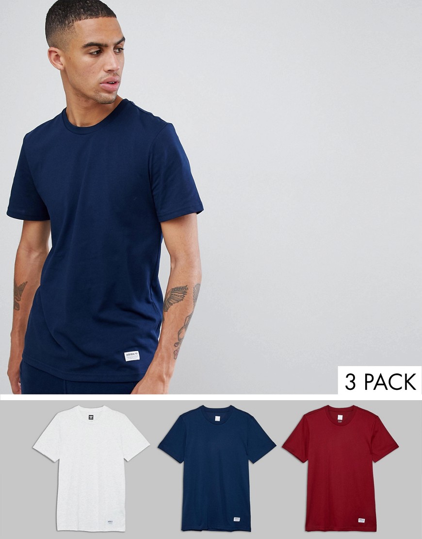adidas Skateboarding 3 Pack T-Shirts In Multi DJ3566
