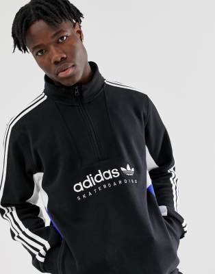 adidas skateboarding 3 stripe jacket black