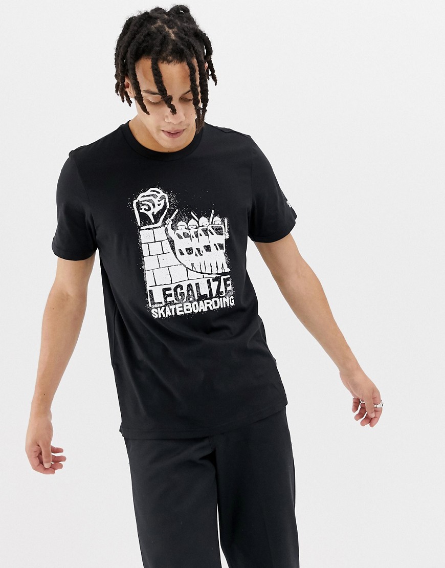 Adidas Skateboarding Legalize Skateboarding T-Shirt In Black CF3120