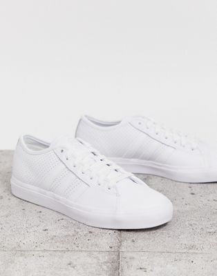 adidas Skateboarding matchcourt sneakers white perforated leather | ASOS
