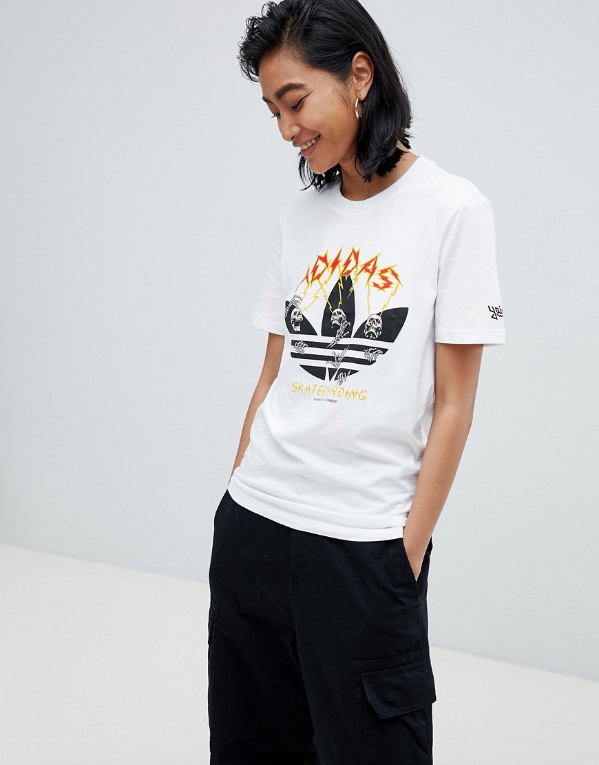 Adidas Skateboarding - Oversized t-shirt med trekløver-print-Multifarvet