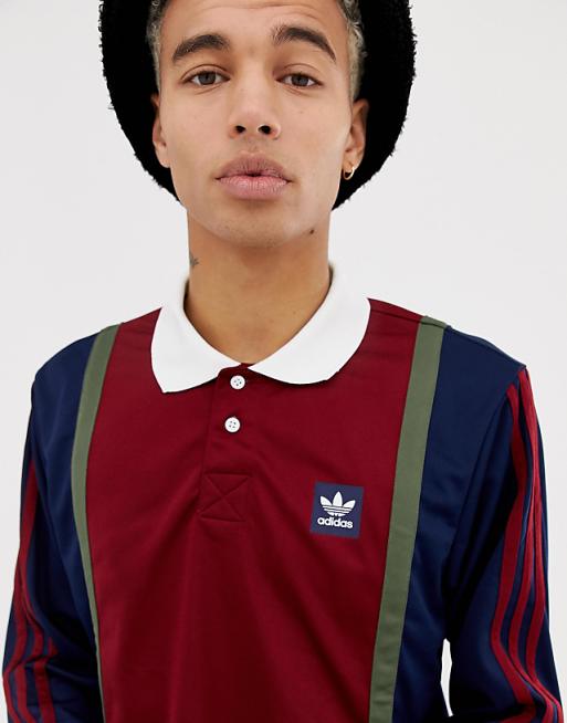 adidas Skateboarding Rugby Jersey In Red adidas Skateboarding Rugby Jersey In Red
