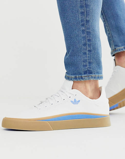 exhibition Arise Train adidas Skateboarding sabalo sneakers in white with gum sole | ASOS