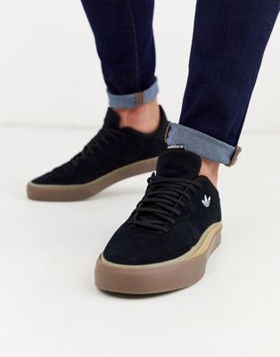 adidas black suede trainers