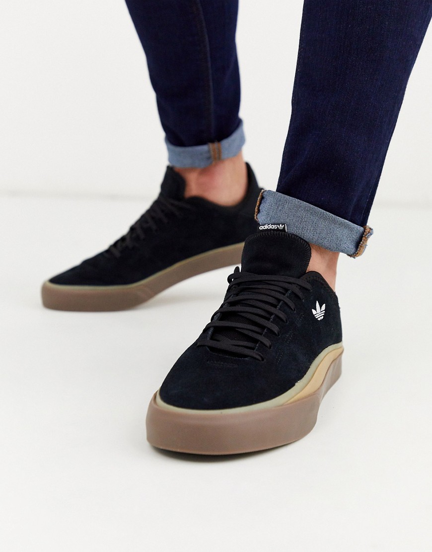 Adidas Skateboarding sabalo trainers in black suede with gum sole