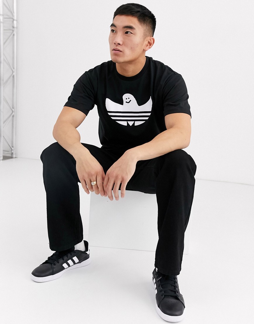 adidas Skateboarding shmoo logo t-shirt in white-Black