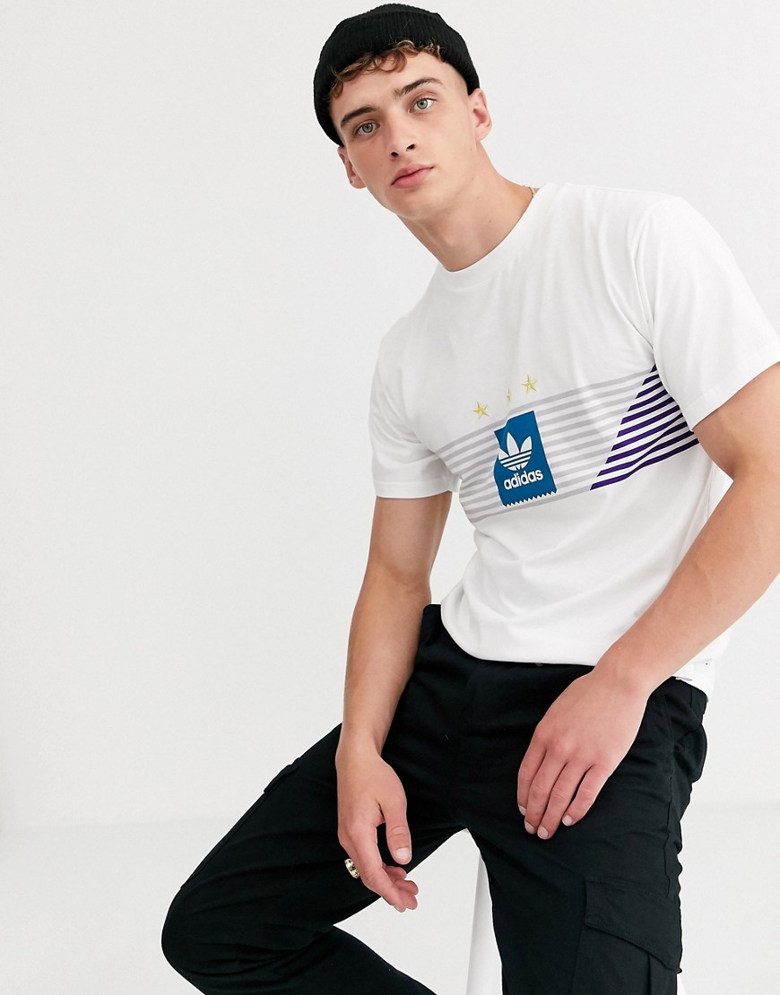 adidas Skateboarding - T-shirt met sterrenprint in wit