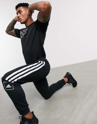 adidas 3 stripe skinny joggers