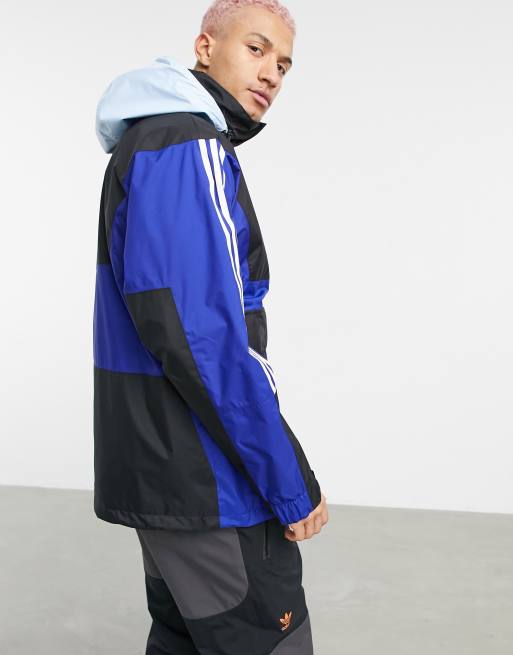 adidas Snowboarding 10k anorak snow jacket in blue