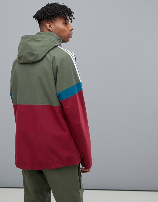 adidas Snowboarding BB Snowbreaker Jacket in Red Green ASOS