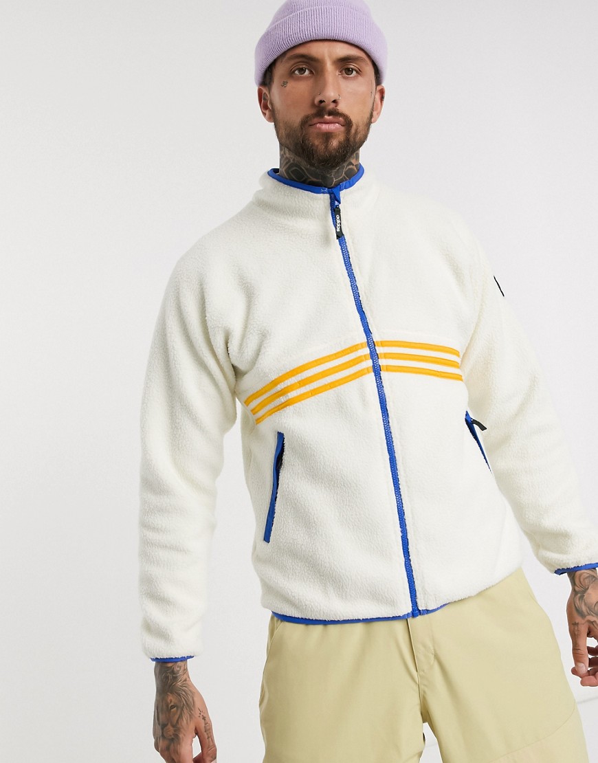Adidas Snowboarding — Cremefarvet jakke med lynlås