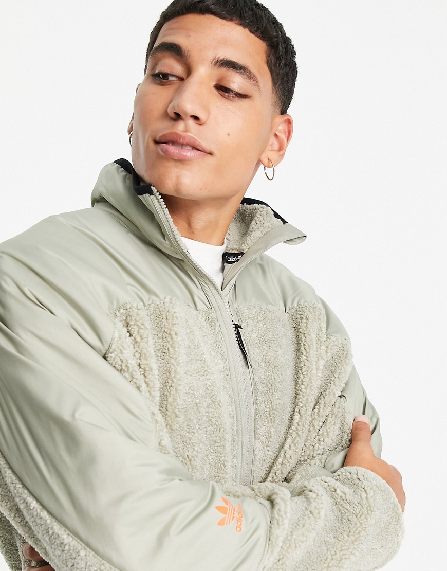 Adidas Snowboarding fleece zip snow jacket in grey