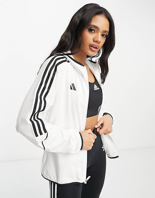 adidas Soccer 3-Stripes hoodie in white | ASOS