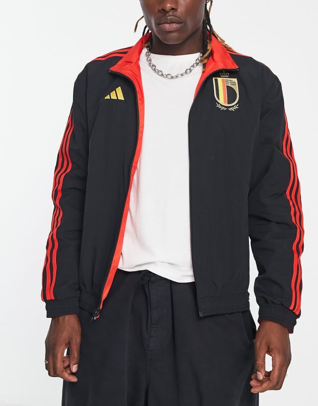 adidas Soccer Belgium World Cup '22 Anthem jacket in black