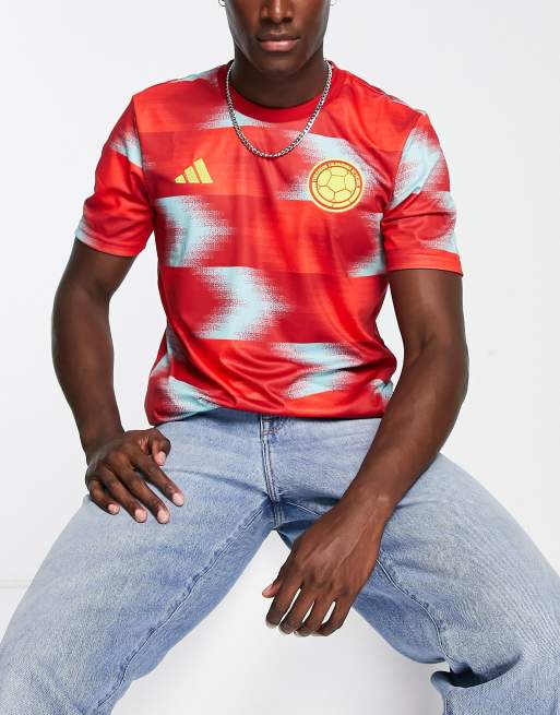 adidas Soccer Colombia World Cup '22 pre-match printed shirt in | ASOS