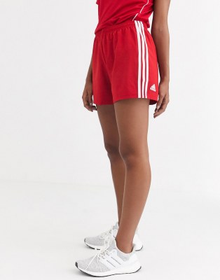 red adidas soccer shorts