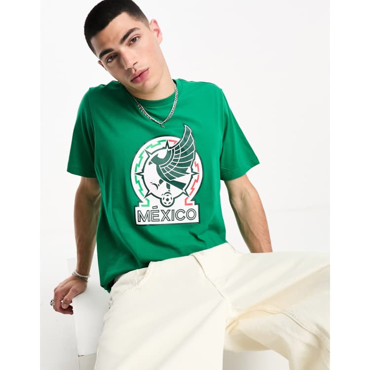 adidas Soccer Mexico chest logo T-shirt in green | ASOS