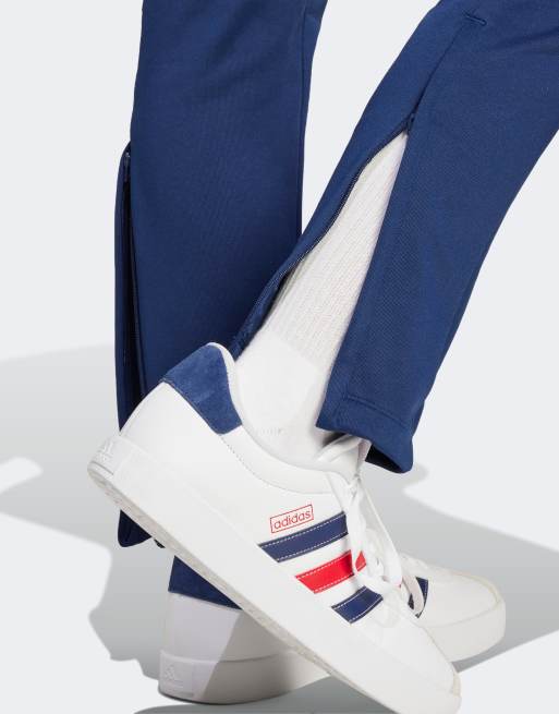 adidas Soccer Tiro trackpants in navy blue with red and white stripes, 3 of 4