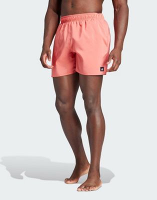 adidas Performance solid CLX short-length swim shorts in red