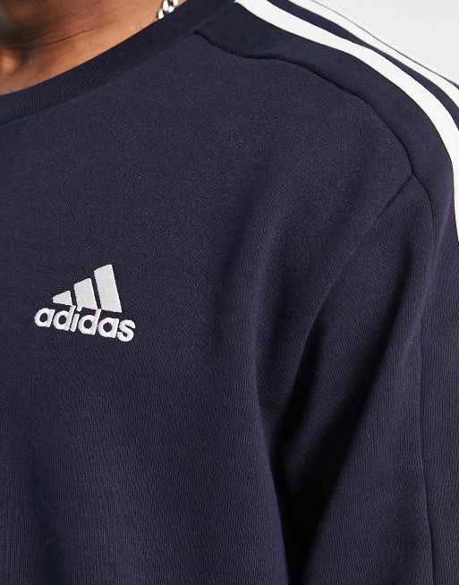 adidas - Sportkleding - Essentials - Sweatshirt met 3-Stripes in marineblauw, 4 van 4
