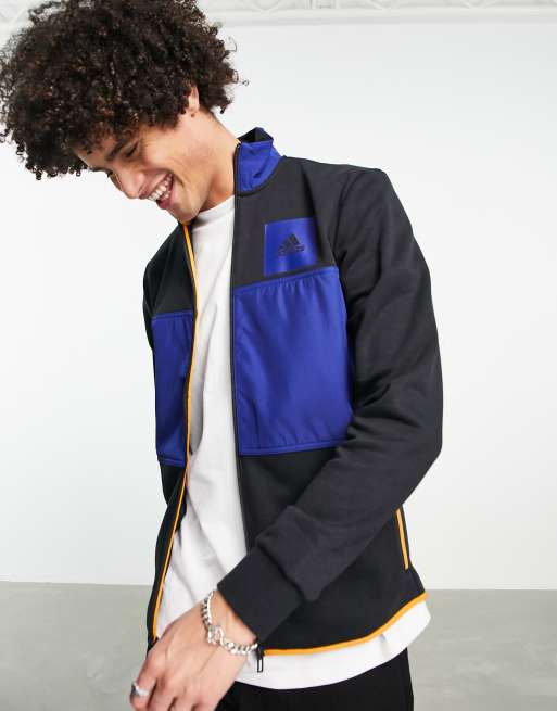 adidas - Sportkleding - Fleece met ritssluiting en kleurvlakken in zwart