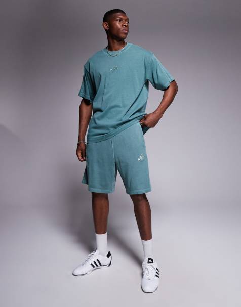 adidas - Sportkleding - Short in groen met wassing - view 1