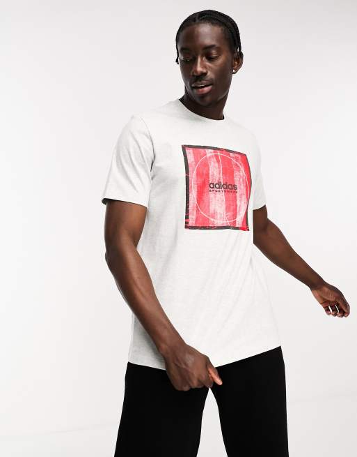 adidas - Sportkleding - T-shirt in lichtgrijs