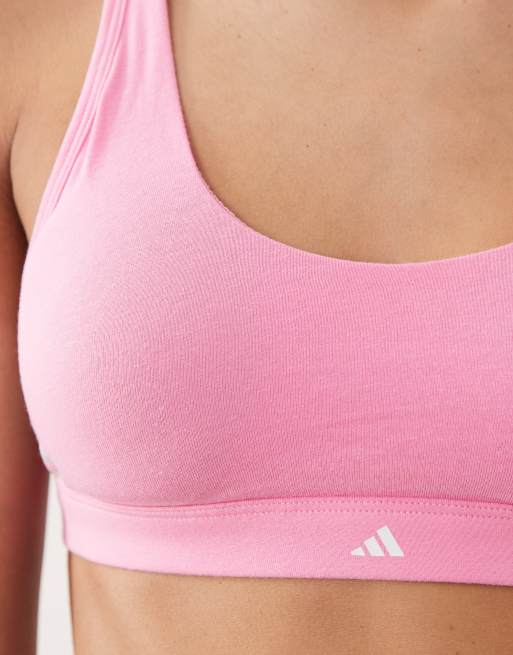 adidas – Sports Active Essentials – Bustier in Rosa mit U-Ausschnitt und den Streifen, 4 von 4