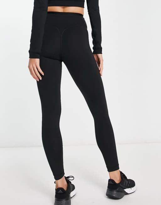 adidas Lounge Ribbed High-Waist 7/8 Leggings - Black