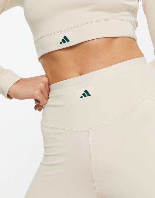 adidas Sports Club 7 / 8 leggings in cream