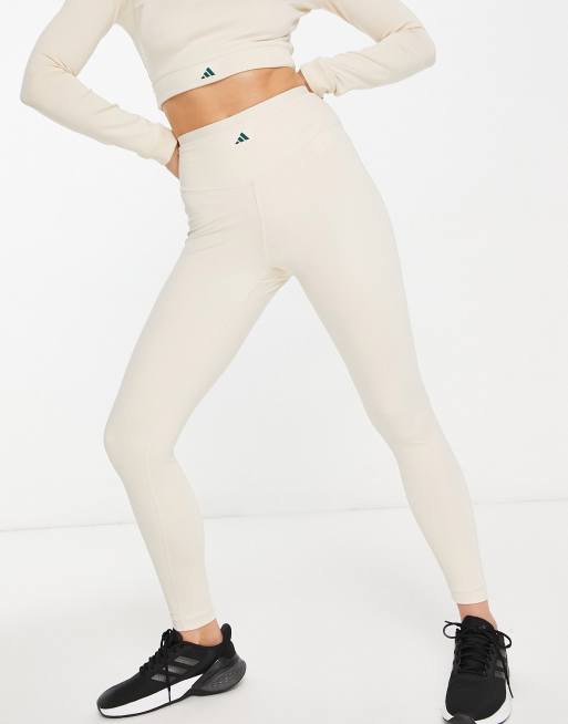 adidas Sports Club 7 / 8 leggings in cream