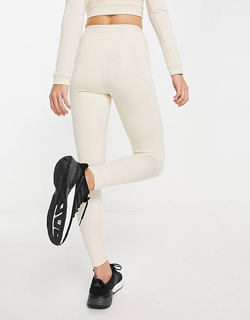 adidas Sports Club 7 / 8 leggings in cream