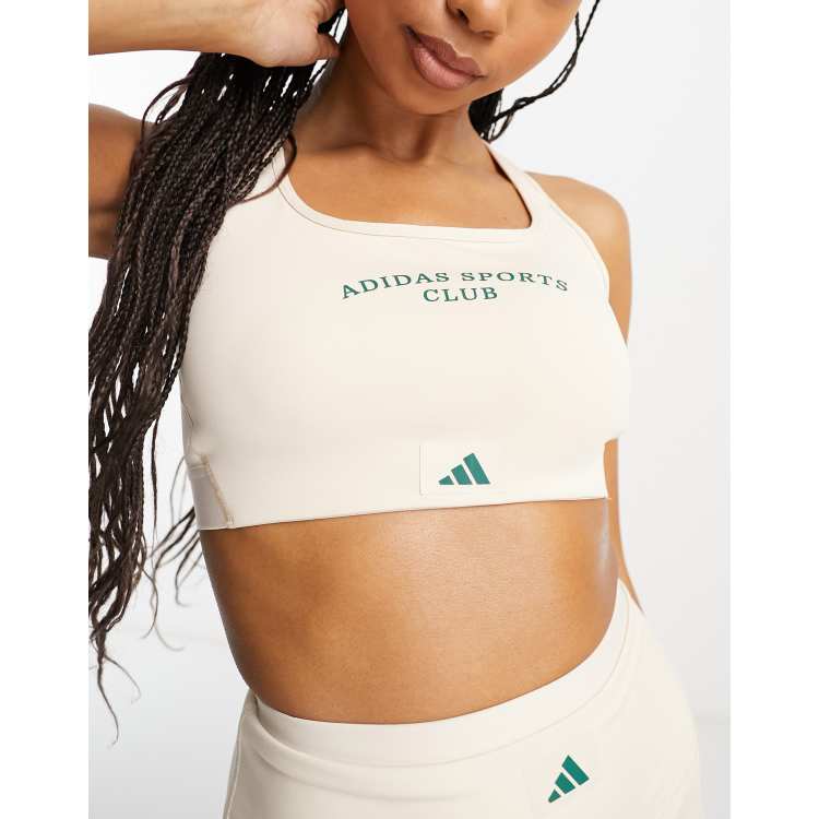 adidas Sports Club bra in off-white