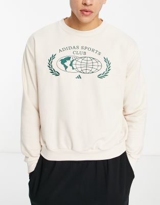 Adidas Originals Adidas Sports Club Oversized Sweatshirt In Off-white