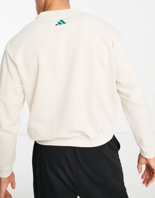 adidas Sports Club oversized sweatshirt in off-white