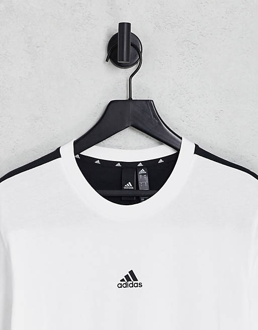adidas sportstyle future icons 3 stripe t-shirt in white | ASOS