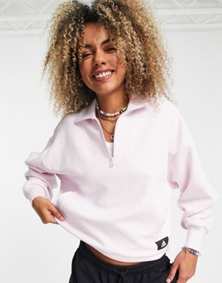 adidas Sportswear Future Icons half zip sweat in pink