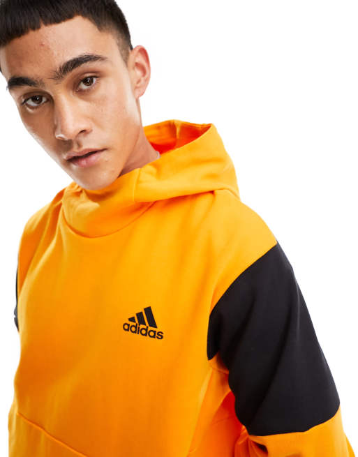 Orange adidas hoodie mens best sale