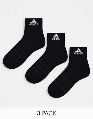 adidas performance adidas Sportswear 3 pack ankle socks in black