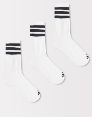 adidas Sportswear 3 pack ankle socks in white & black