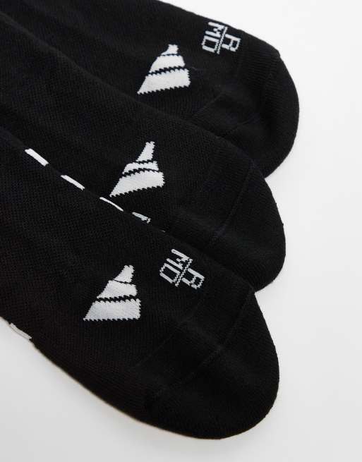 adidas Sportswear 3 pack cushioned trainer socks in black